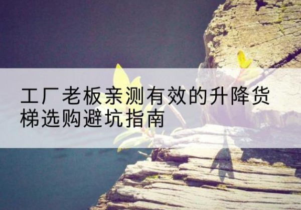 金昌升降货梯怎么选-工厂老板亲测有效的升降货梯选购避坑指南